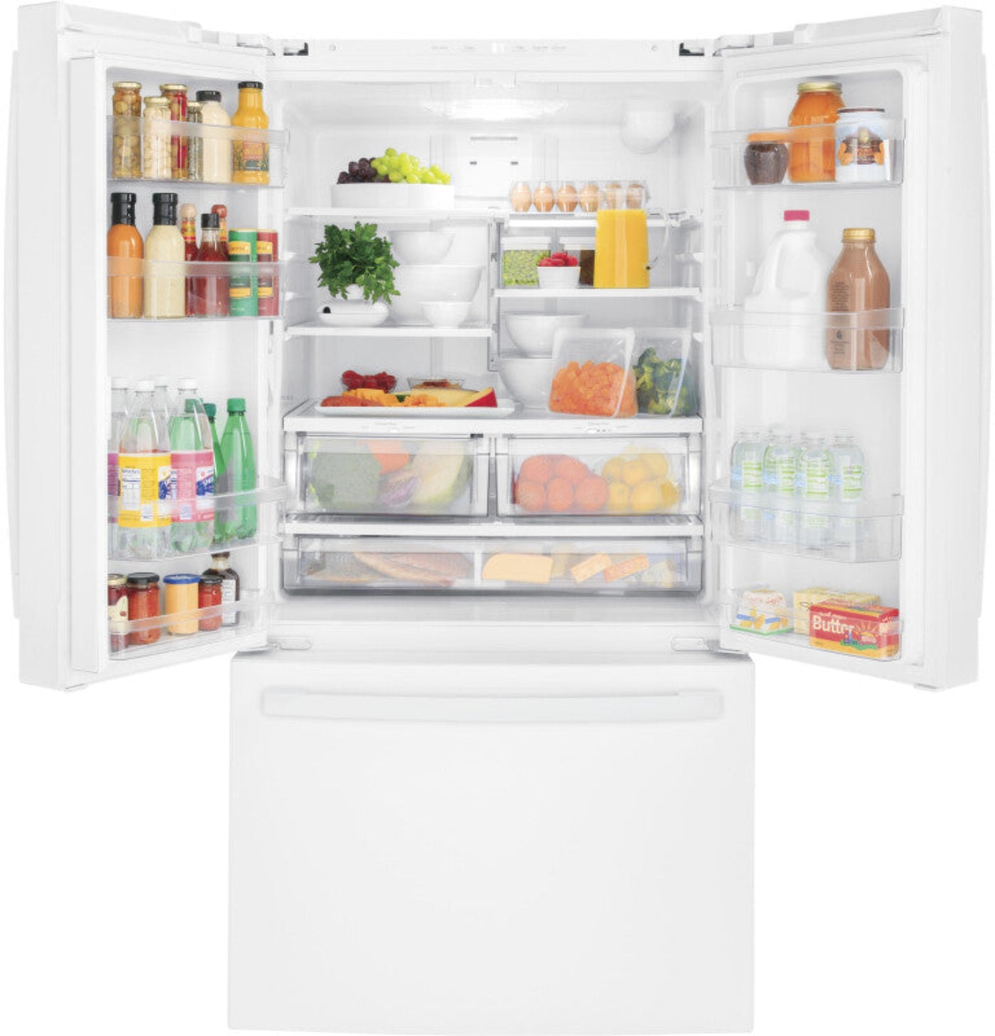 GE Appliances 27.0 Cu. Ft. French-Door White - GNE27JGMWW