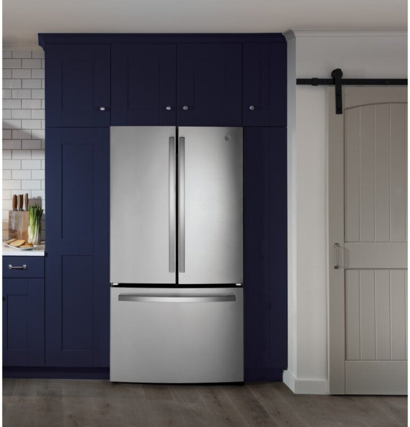 GE Appliances 27.0 Cu. Ft. Fingerprint Resistant French-Door Fingerprint Resistant Stainless Steel - GNE27JYMFS