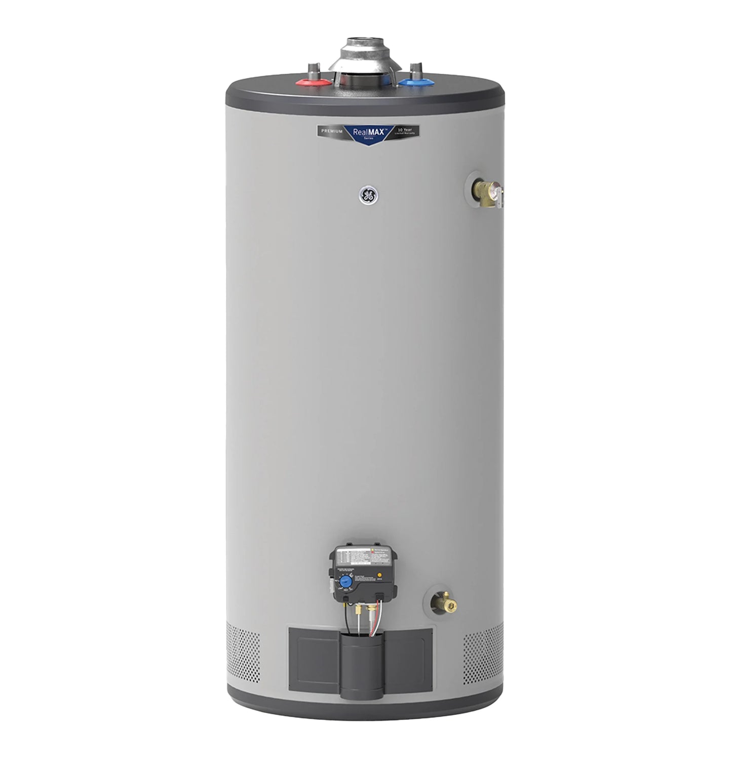 GE Appliances  RealMAX Premium 40-Gallon Short Liquid Propane Atmospheric Water Heater Gray - GP40S10BXR