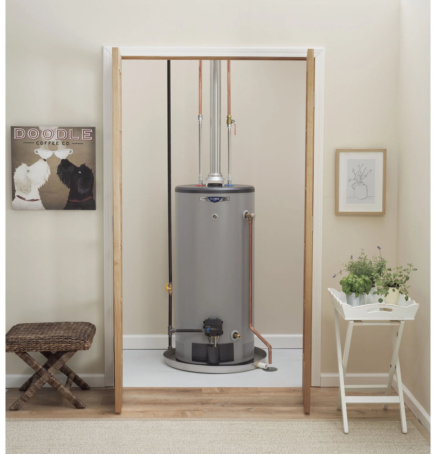 GE Appliances  RealMAX Premium 40-Gallon Short Liquid Propane Atmospheric Water Heater Gray - GP40S10BXR