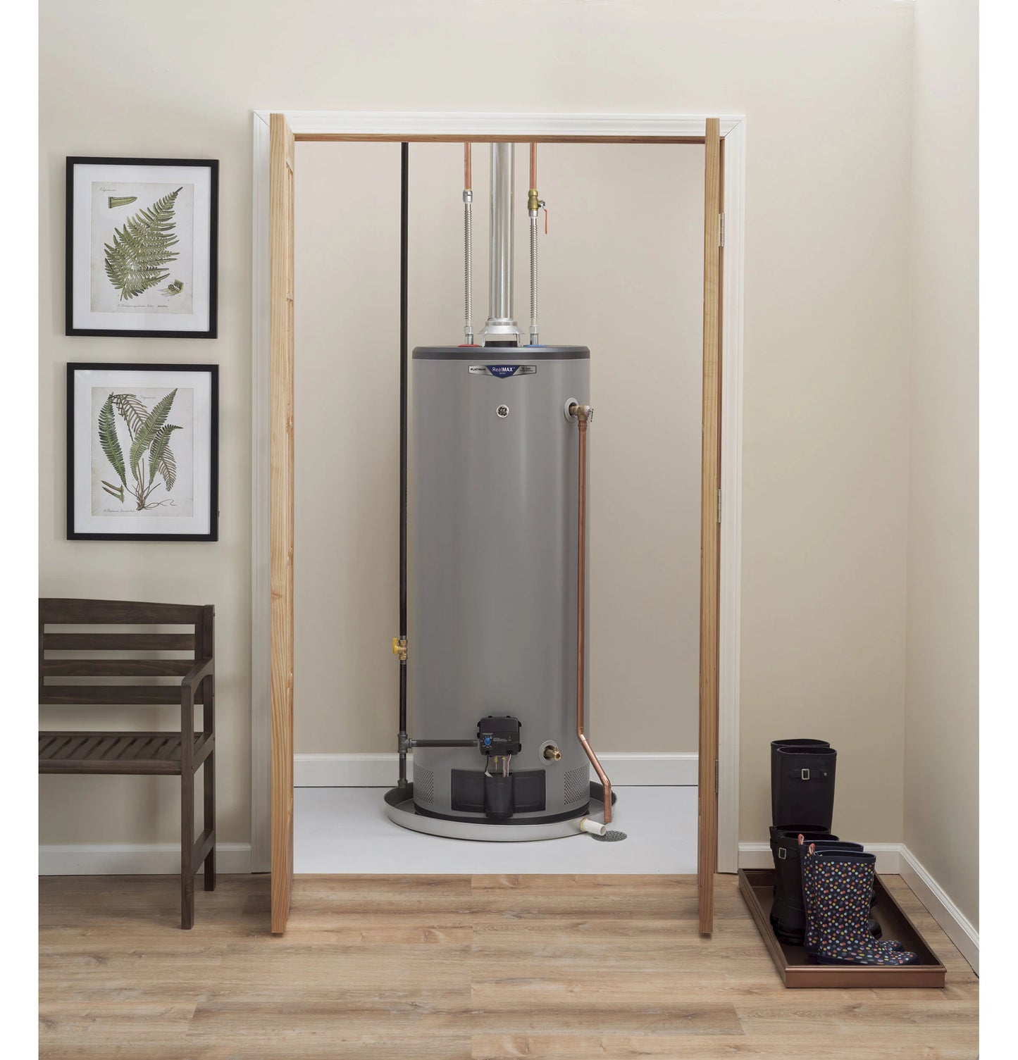 GE Appliances  RealMAX Premium 40-Gallon Tall Liquid Propane Atmospheric Water Heater Gray - GP40T10BXR