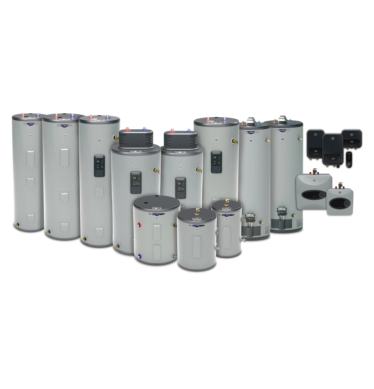 GE GP50T10BXR RealMAX Premium 50-Gallon Tall Liquid Propane Atmospheric Water Heater Gray