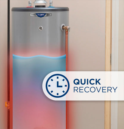 GE GP50T10BXR RealMAX Premium 50-Gallon Tall Liquid Propane Atmospheric Water Heater Gray