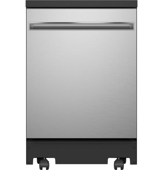 GE Appliances  24" Stainless Steel Interior Portable Dishwasher with Sanitize Cycle - GPT225SSLSS