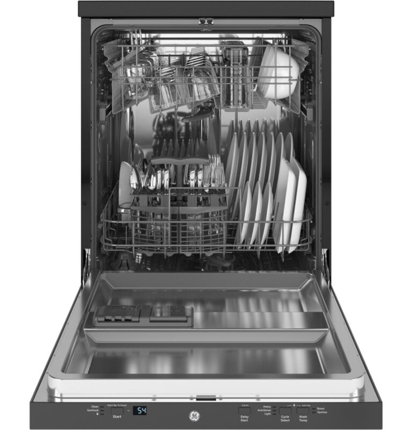 GE Appliances  24" Stainless Steel Interior Portable Dishwasher with Sanitize Cycle - GPT225SSLSS