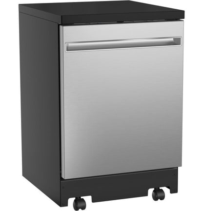 GE Appliances  24" Stainless Steel Interior Portable Dishwasher with Sanitize Cycle - GPT225SSLSS