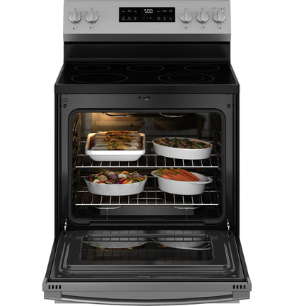 GE Appliances 30" Free-Standing Electric Range with Crisp Mode Stainless Steel - GRF500PVSS