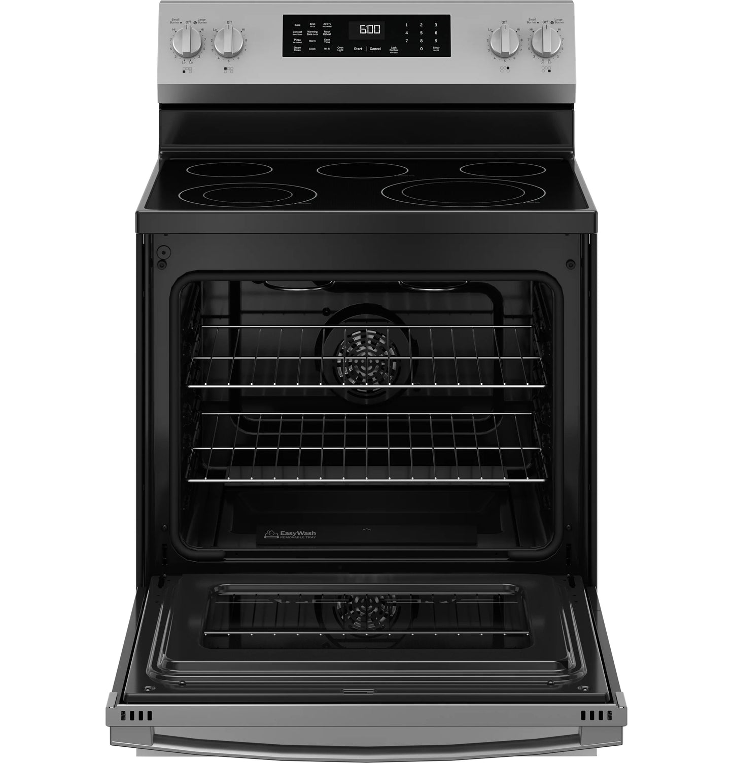GRF600AVSS 30" Free-Standing Electric Convection Range with No Preheat Air Fry and EasyWash Oven Tray Stainless Steel