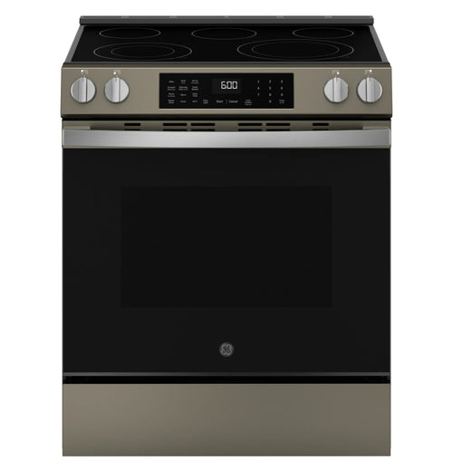 GE Appliances 30" Slide-In Electric Convection Range with No Preheat Air Fry and EasyWash Oven Tray Fingerprint Resistant Slate - GRS600AVES