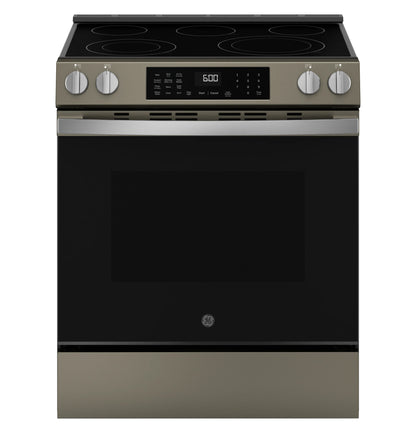 GE Appliances 30" Slide-In Electric Convection Range with No Preheat Air Fry and EasyWash Oven Tray Fingerprint Resistant Slate - GRS600AVES