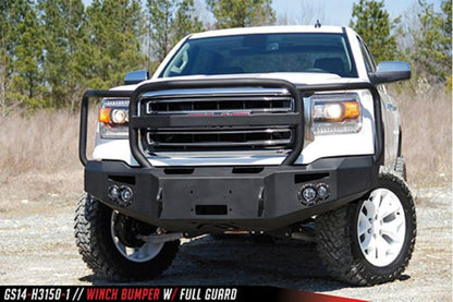 Fab Fours GS14-F3150-1 GMC Sierra 1500 2014-2015 Premium Front Bumper Sensor Winch Ready with Full Guard
