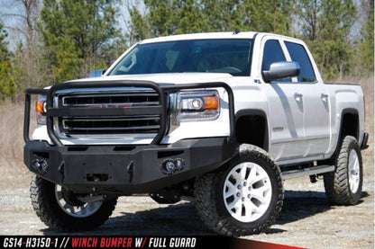 Fab Fours GS14-F3150-1 GMC Sierra 1500 2014-2015 Premium Front Bumper Sensor Winch Ready with Full Guard