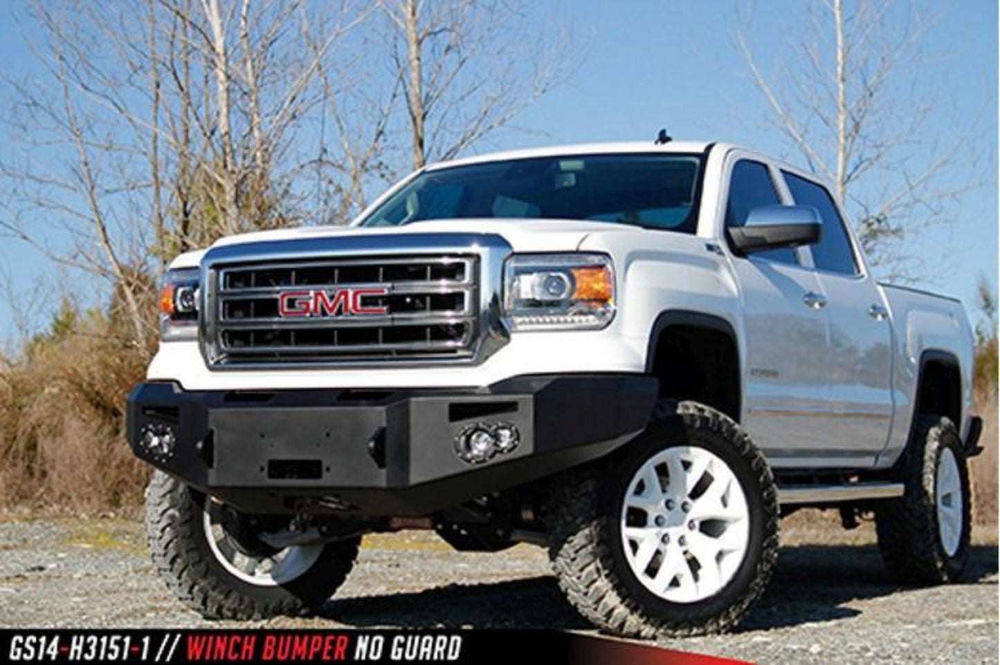 Fab Fours GS14-F3151-1 GMC Sierra 1500 2014-2015 Premium Front Bumper Sensor Winch Ready No Guard