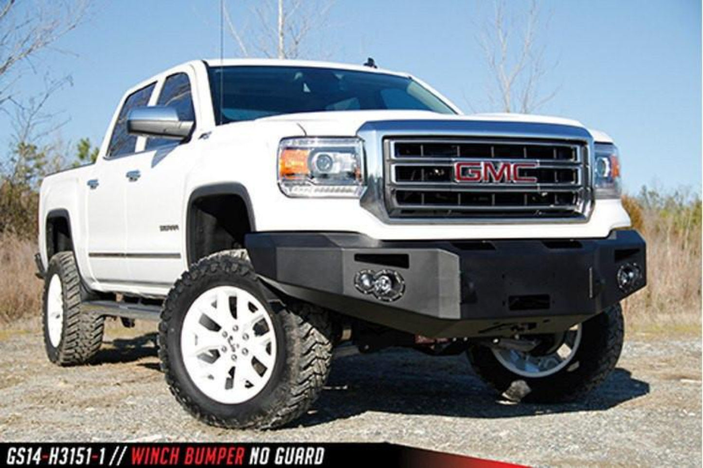 Fab Fours GS14-F3151-1 GMC Sierra 1500 2014-2015 Premium Front Bumper Sensor Winch Ready No Guard