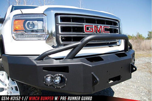 Fab Fours GS14-F3152-1 GMC Sierra 1500 2014-2015 Premium Front Bumper Sensor Winch Ready with Pre-Runner Guard