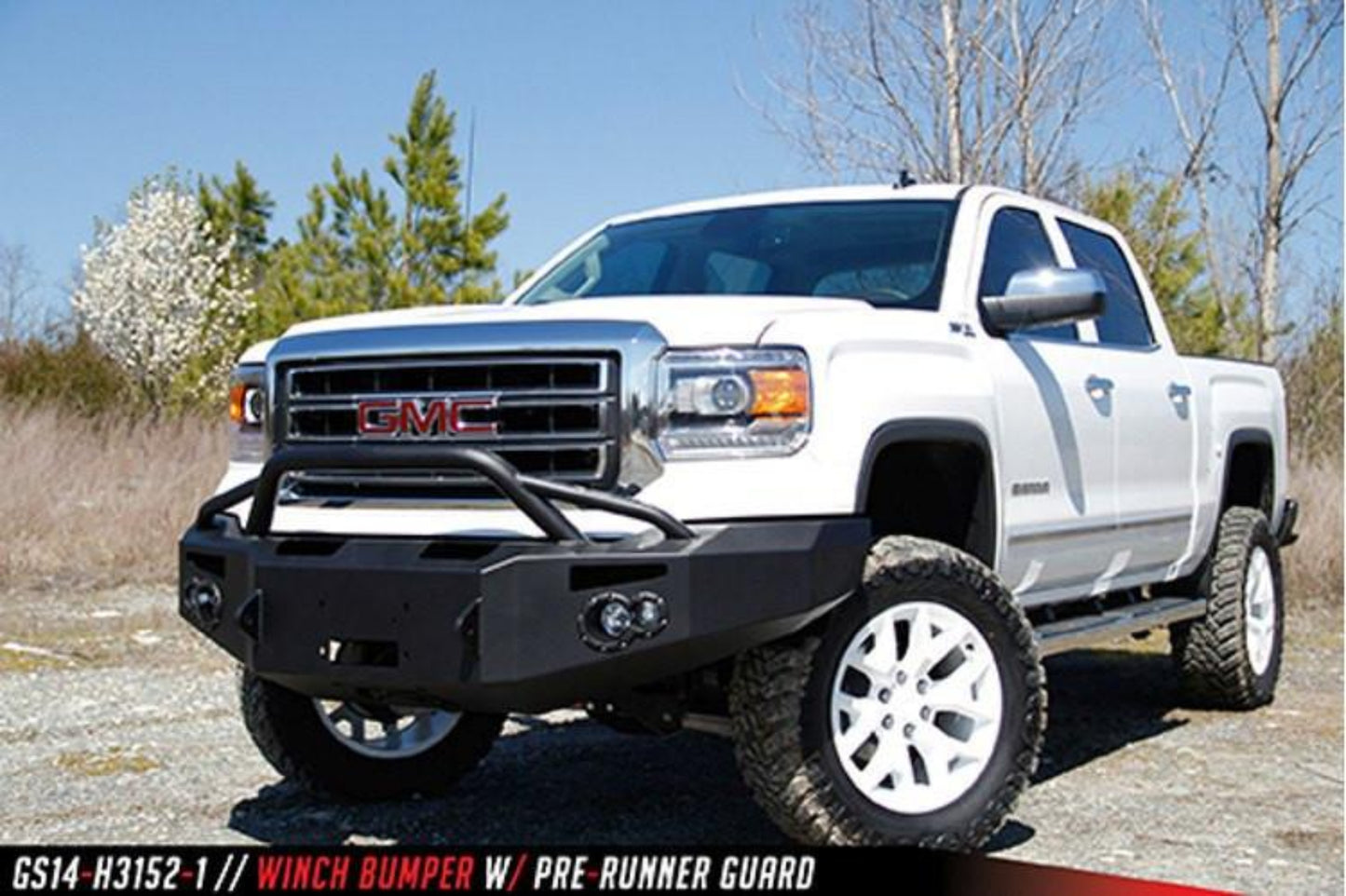 Fab Fours GS14-H3152-1 GMC Sierra 1500 2014-2015 Premium Front Bumper Winch Ready with Pre-Runner Guard
