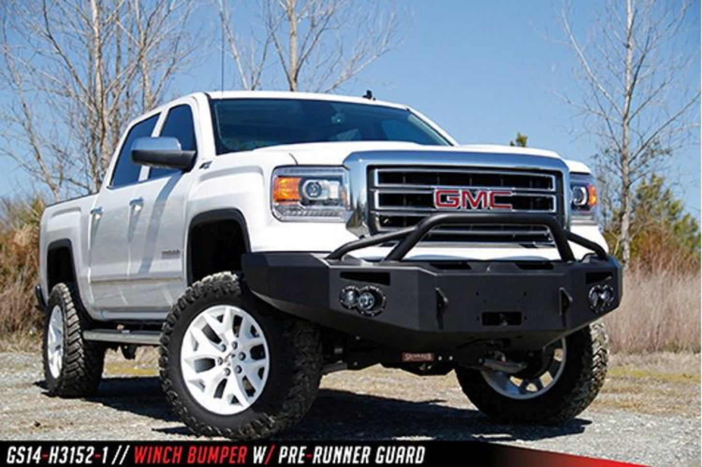 Fab Fours GS14-H3152-1 GMC Sierra 1500 2014-2015 Premium Front Bumper Winch Ready with Pre-Runner Guard