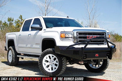 Fab Fours GS14-K3162-1 GMC Sierra 1500 2014-2015 Black Steel Front Bumper Pre-Runner Guard with Tow Hooks