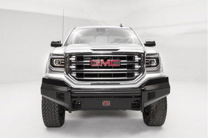 Fab Fours GS16-K3961-1 GMC Sierra 1500 2016-2018 Black Steel Front Bumper No Guard with Tow Hooks