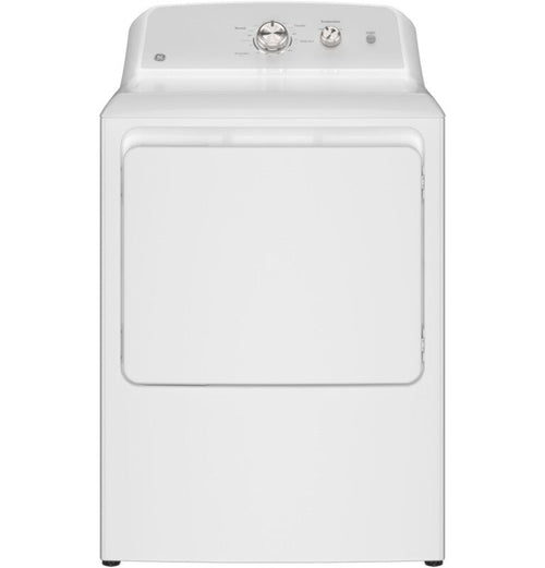 GE Appliances  7.2 cu. ft. Capacity Gas Dryer with Up To 120 ft. Venting and Reversible Door White with Silver Matte Backsplash - GTD38GASWWS