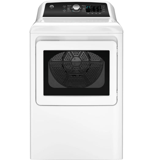 GE Appliances  7.4 cu. ft. Capacity Gas Dryer with Up To 120 ft. Venting and Sensor Dry White with Matte Black Backsplash - GTD58GBSVWS