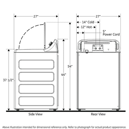 GE Appliances 4.0 cu. ft. Capacity Washer with Stainless Steel Basket and Water Level Control White - GTW325ASWWW