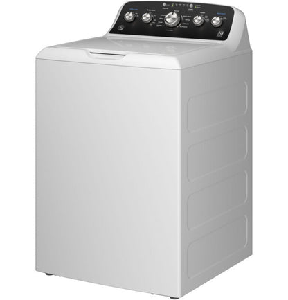 GE Appliances  4.5 cu. ft. Capacity Washer with Stainless Steel Basket, Cold Plus and Wash Boost White w/ Black Matte Backsplash - GTW485ASWWB