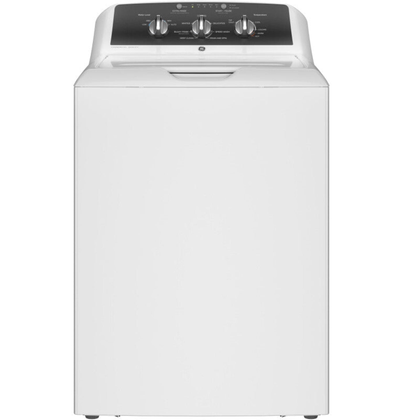 GE Appliances 4.3 cu. ft. Capacity Washer with Stainless Steel Basket, White with Black Stainless Backsplash - GTW525ACWWB
