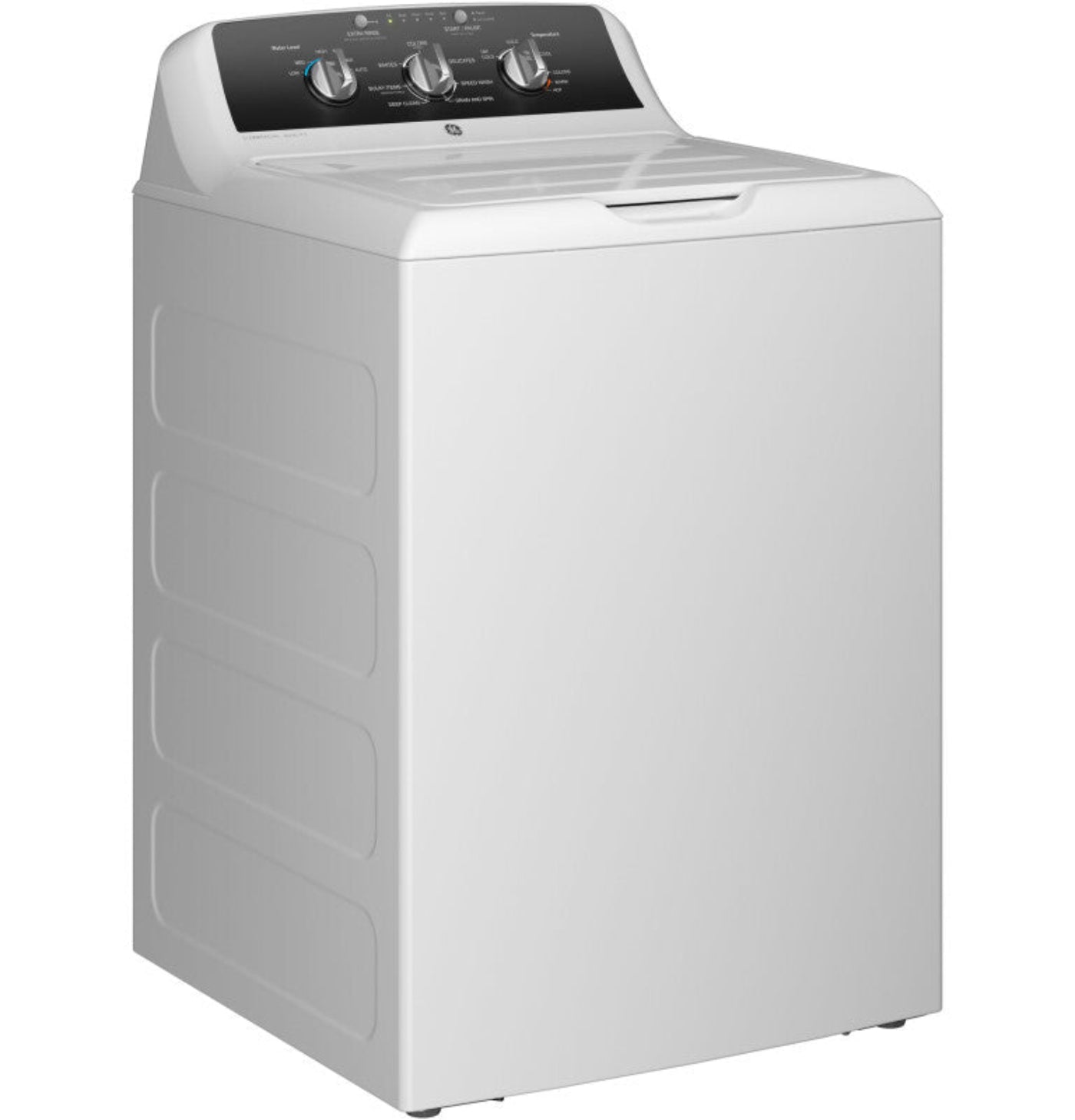 GE Appliances 4.3 cu. ft. Capacity Washer with Stainless Steel Basket, White with Black Stainless Backsplash - GTW525ACWWB