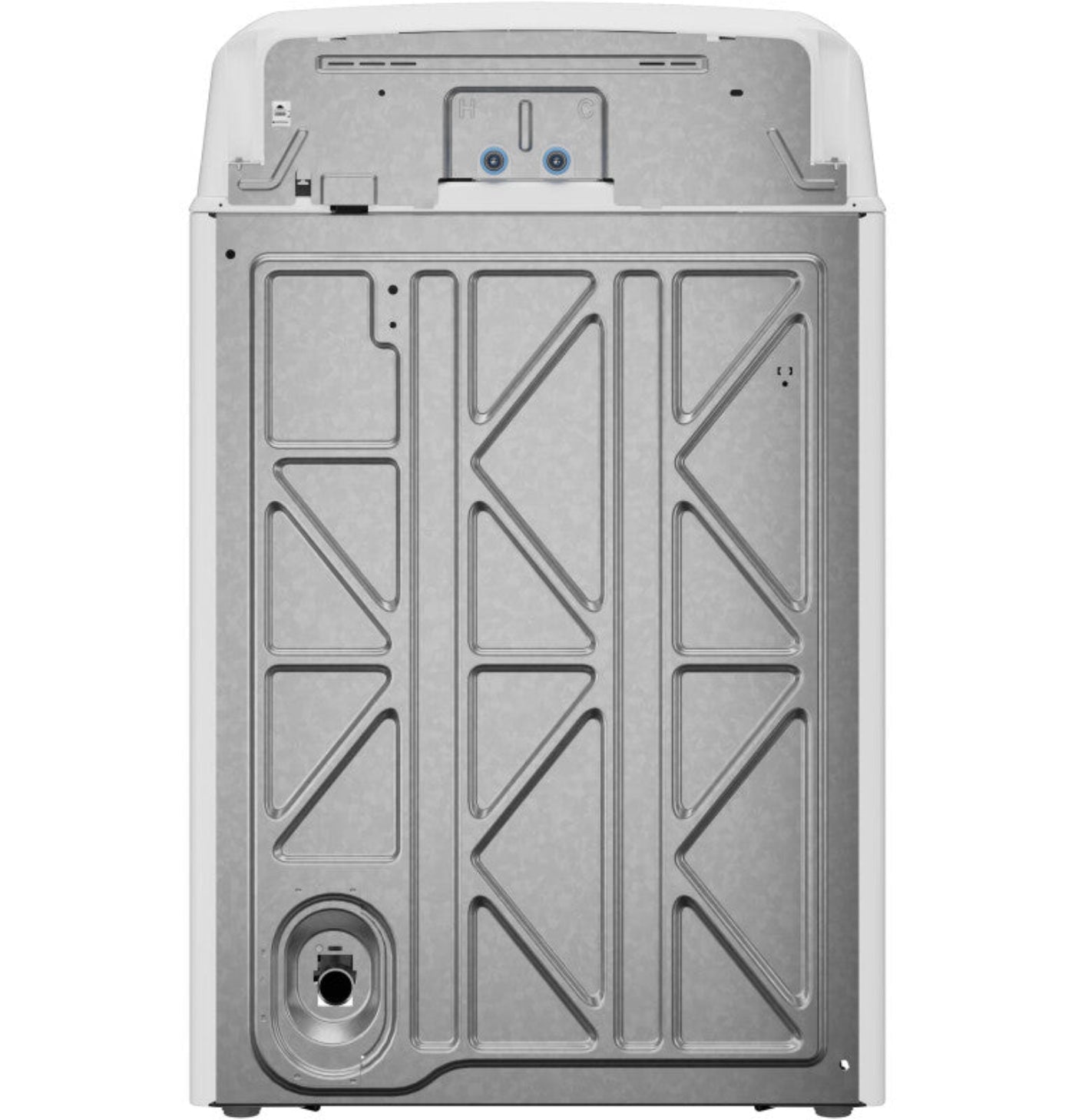 GE Appliances 4.3 cu. ft. Capacity Washer with Stainless Steel Basket, White with Black Stainless Backsplash - GTW525ACWWB