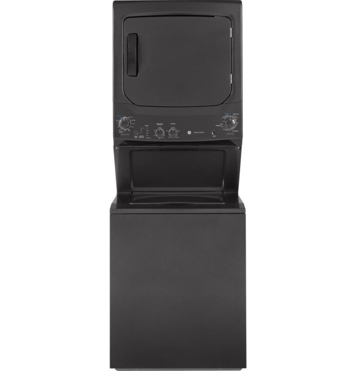 GE Appliances  Unitized Spacemaker 3.8 cu. ft. Capacity Washer with Stainless Steel Basket and 5.9 cu. ft. Capacity Electric Dryer Diamond Gray - GUD27ESPMDG
