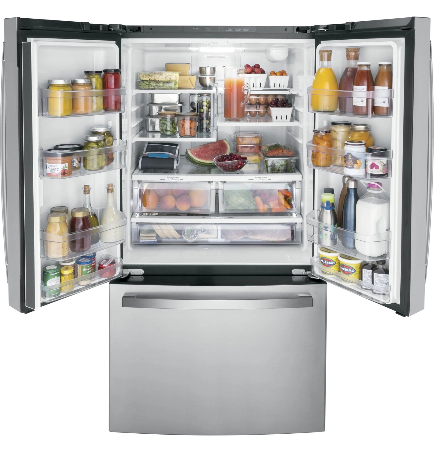 GE Appliances 21.9 Cu. Ft. Fingerprint Resistant Counter-Depth French-Door Fingerprint Stainless Steel - GWE22JYMFS