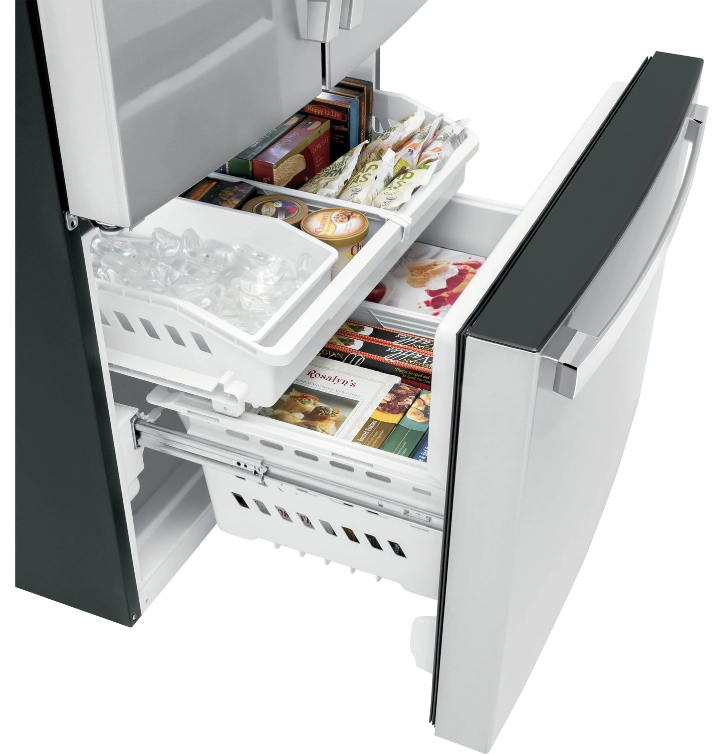 GE Appliances 21.9 Cu. Ft. Fingerprint Resistant Counter-Depth French-Door Fingerprint Stainless Steel - GWE22JYMFS