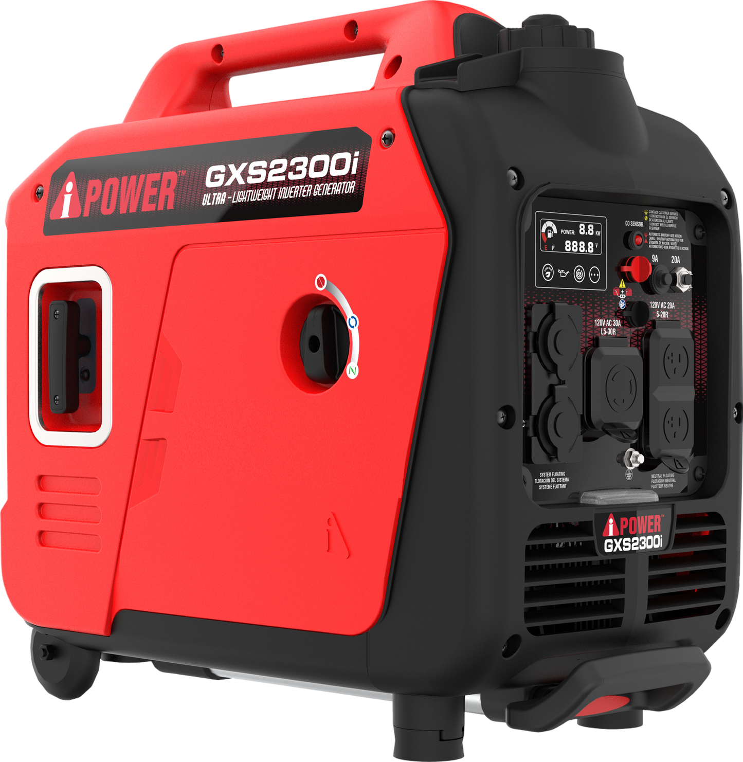A-iPower 1800W/2300W Generator Gas Low THD Inverter CO Alert New - GXS2300i