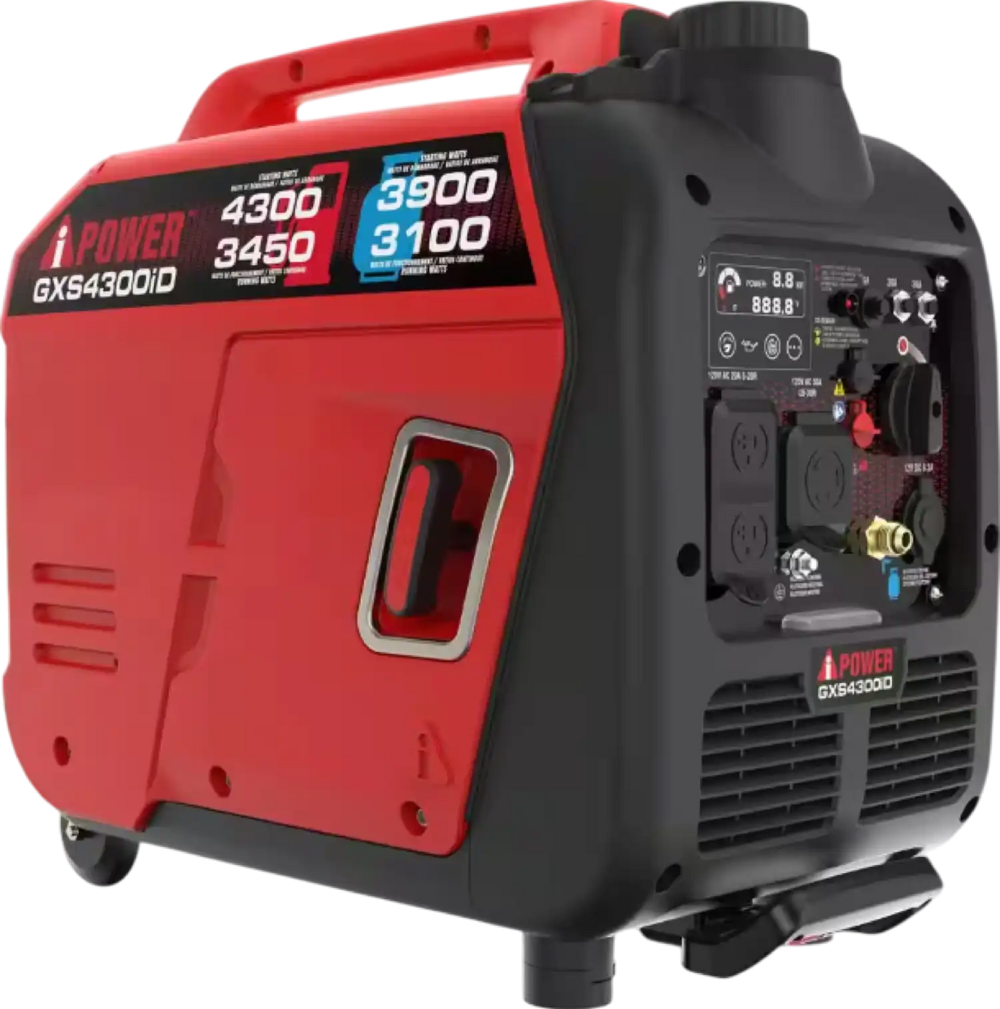 A-iPower 3450W/4300W Generator Dual Fuel Gas Propane Low THD Inverter CO Alert New - GXS4300iD