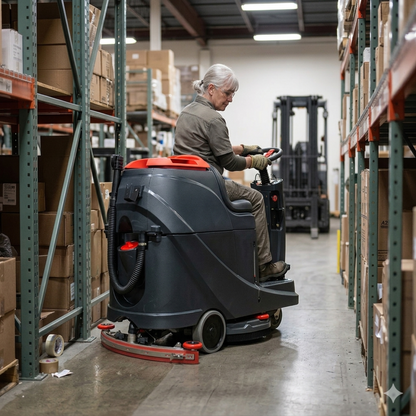 Square Scrub RIDER FLOOR SCRUBBER, 20", 22 GALLON, BATTERY