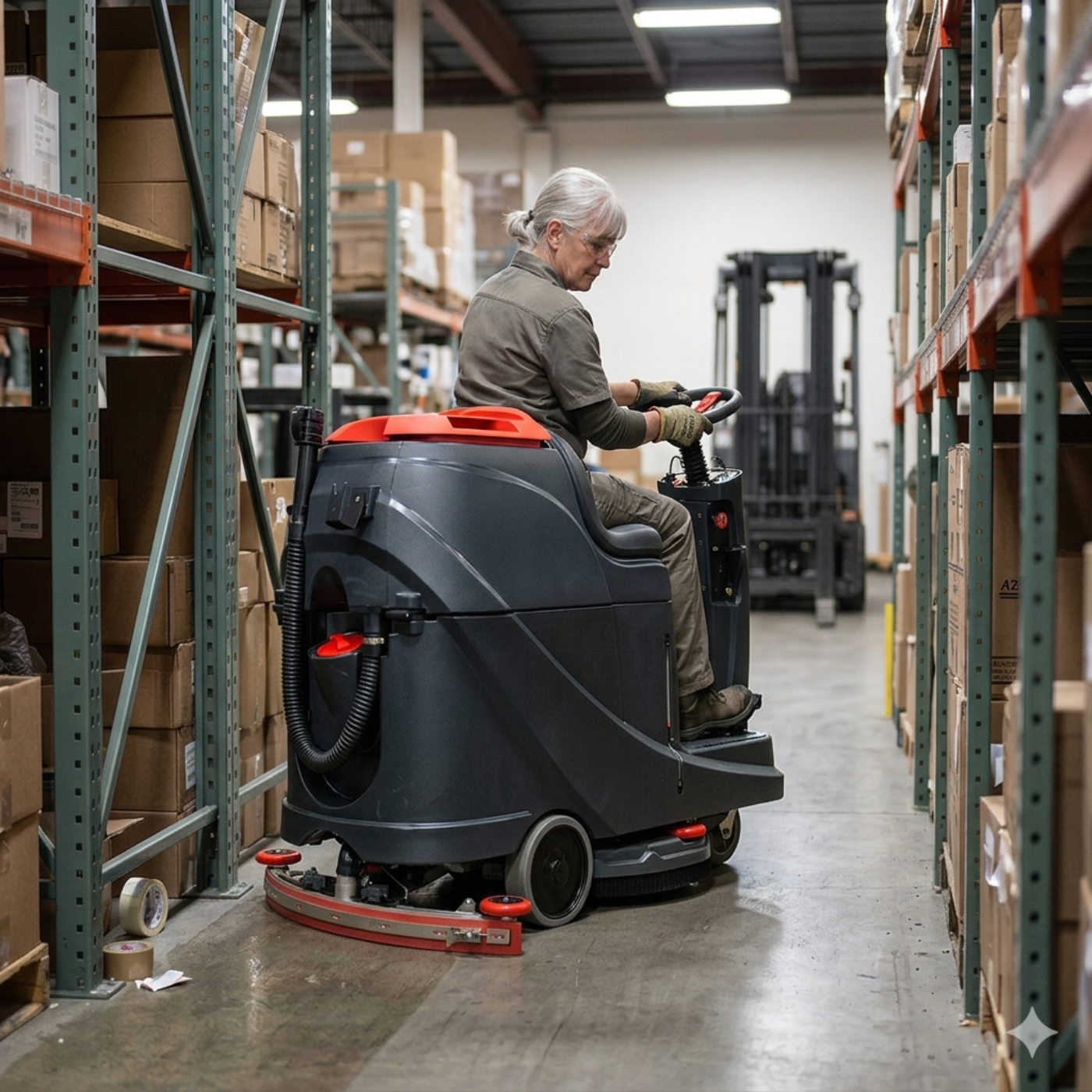 Square Scrub RIDER FLOOR SCRUBBER, 20", 22 GALLON, BATTERY