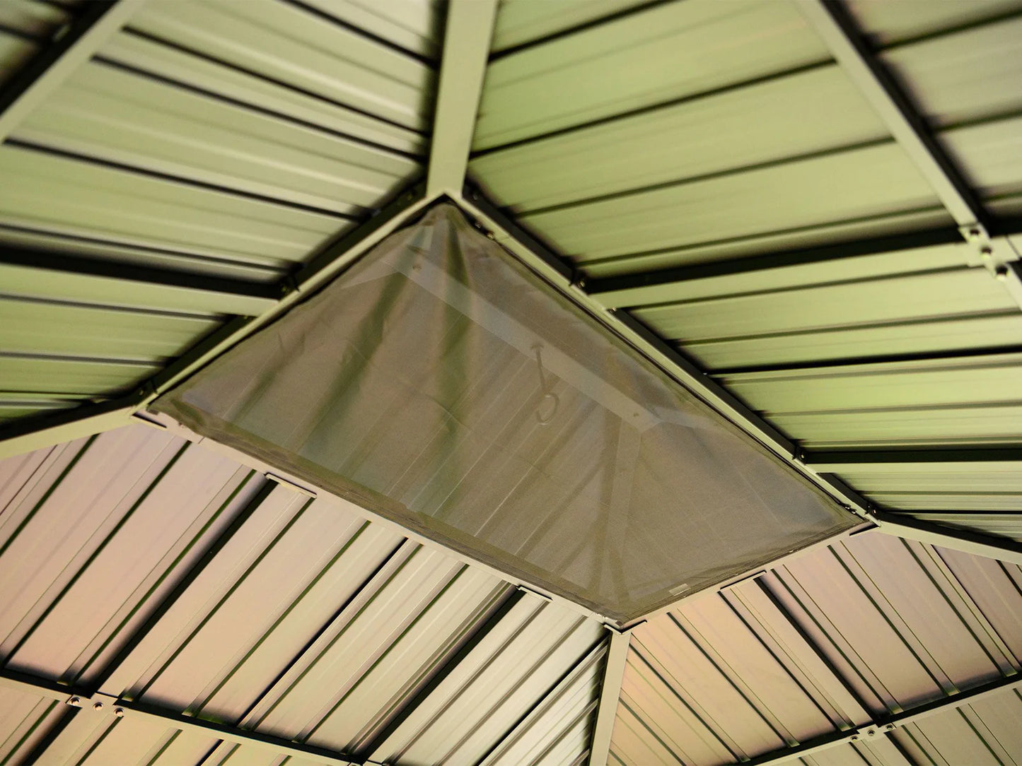 Yosemite 10x10 ft. Gazebo– Galvanized Double Roof, Aluminum Posts, Wood Finish