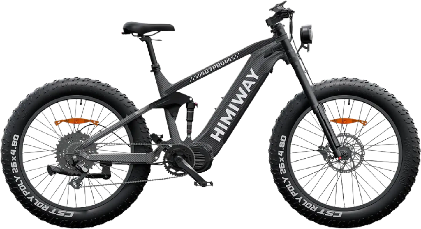 Samson Himiway Cobra D7 Pro Electric Bicycle 48V 1000W 20 MPH Full Suspension 26" Super Fat Tire New - HMW-D7PRO-BK-US