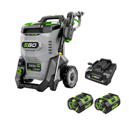 EGO Power+  Cordless 3200 PSI Pressure Washer with 2 x 6.0Ah Batteries and 320W Charger - HPW3204-2