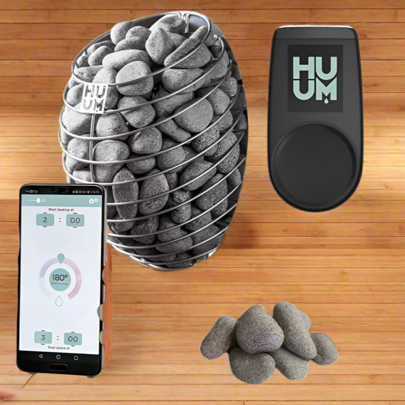 Harvia HUUM Drop Series 7.5kW Sauna Heater Package with UKU WI FI - DROP 7.5STU Pkg