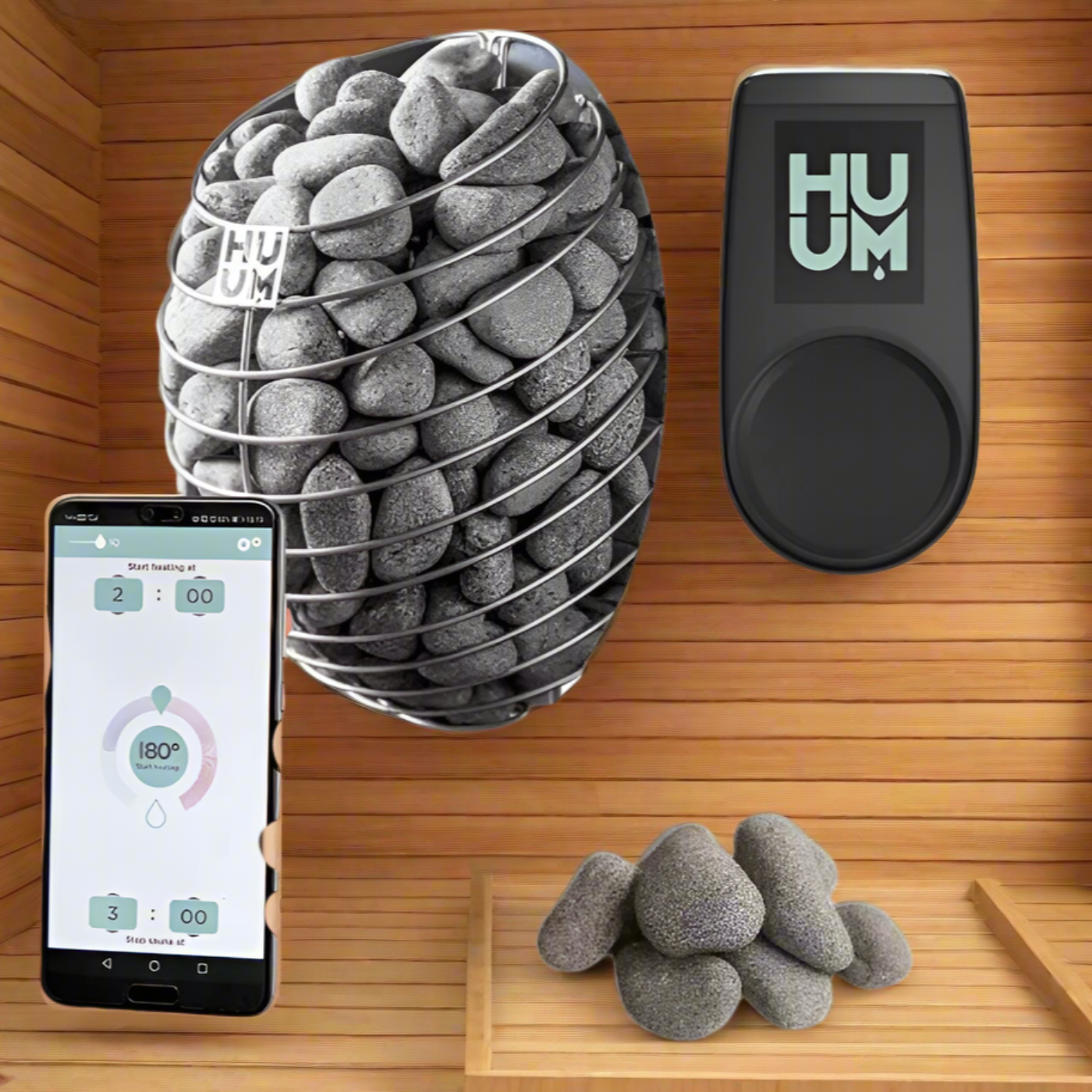 Harvia HUUM Drop Series 4.5kW Sauna Heater Package with UKU Wi Fi - DROP 4.5STU Pkg