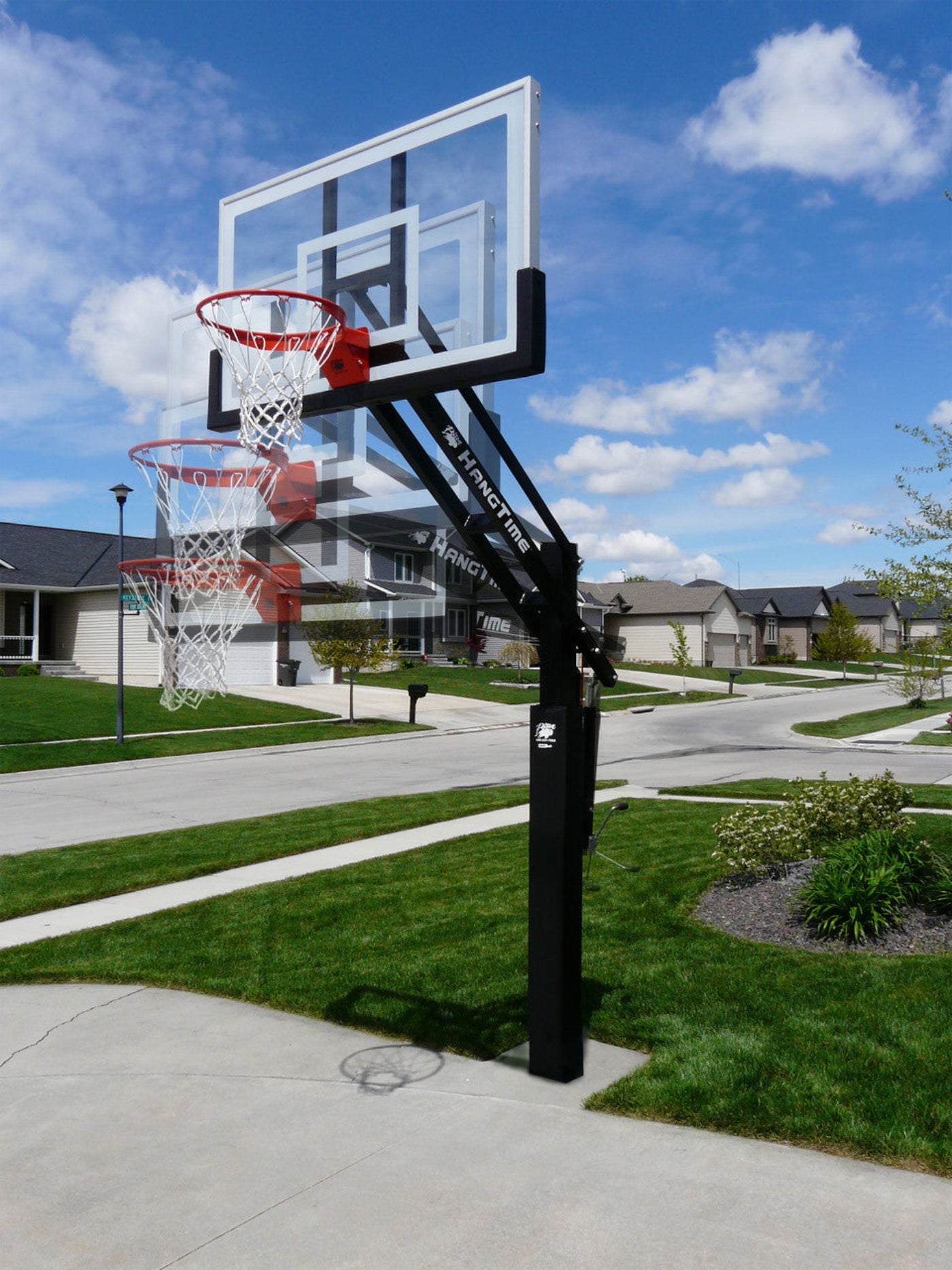Bison Hang Time 6" Adjustable Basketball Hoop - 60 Inch Glass - HT6060GBI