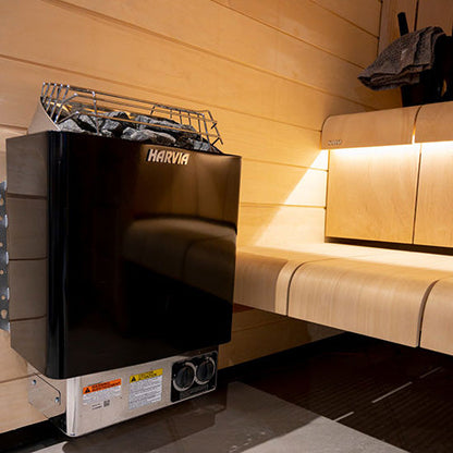 Harvia KIP80B Series 8kW Sauna Heater, Built-In Controls, Black