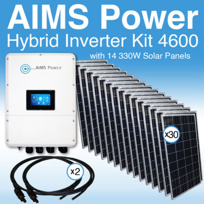 Aims Power KIT Hybrid Inverter Charger & Solar Panels 9.6 kW Inverter Output, 9900 Watts Solar Panels - KIT-HY96SOL