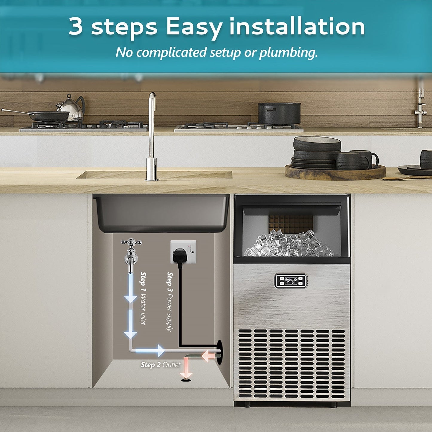 Euhomy Lucid M1 Cube Commercial Ice Maker