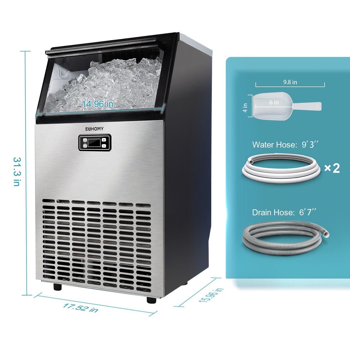 Euhomy Lucid M1 Cube Commercial Ice Maker