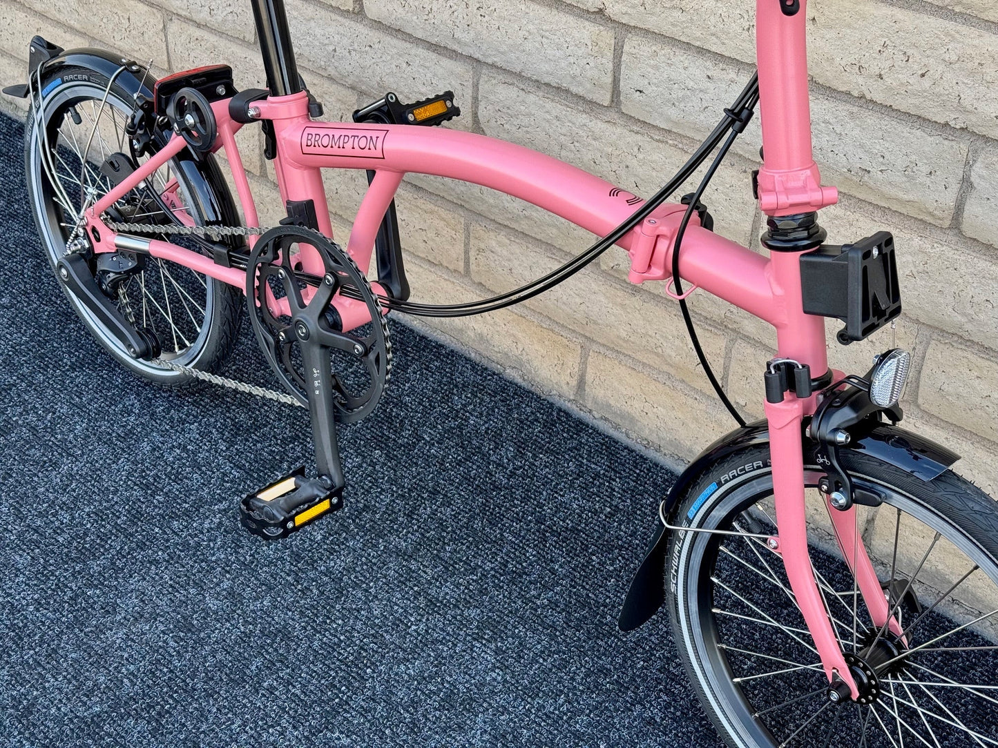Brompton C Line 12-Speed Mid-HB Flamingo Pink