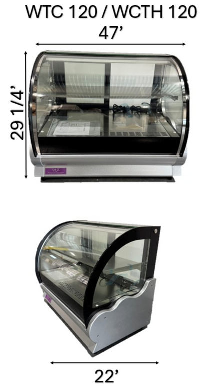 Chef AAA W Curved Glass Countertop Heated Display Case - WTCH-120