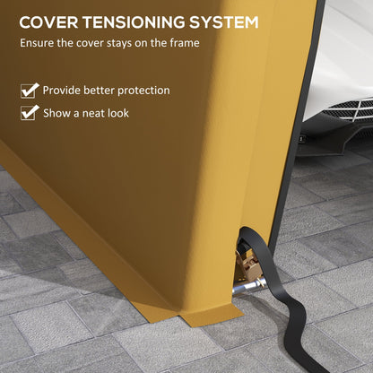 Outsunny 12' x 20' Portable Garage, Heavy Duty Carport, Ventilation Windows, Large Roll-up Door, Yellow - 84C-451V00BG